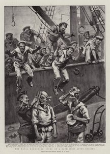 Las maniobras navales, escena en un acorazado después de cargar carbón de William T. Maud
